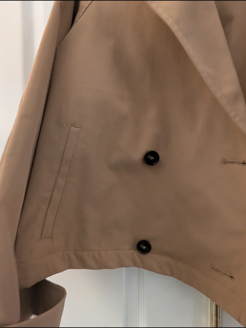 Kenneth Cole Cropped Tan Coat - Picture 4 of 4